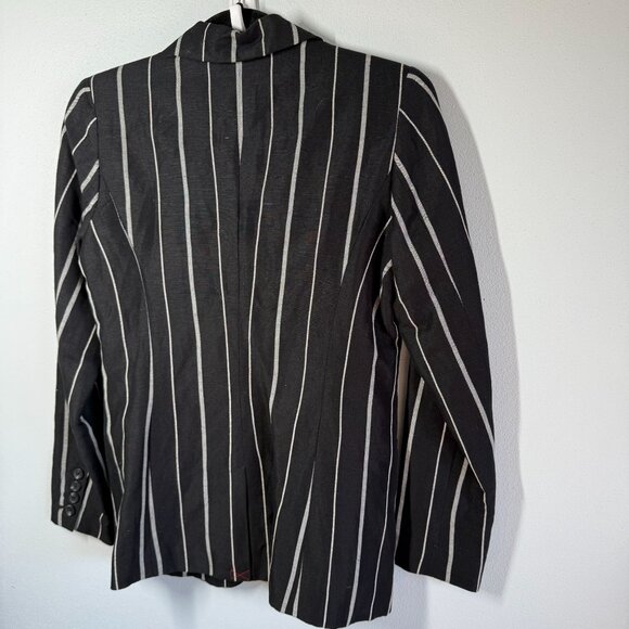 A NEW DAY Linen Blend Striped Blazer Jacket Sz 2 Smart Casual Preppy Quiet Luxur - Picture 3 of 11